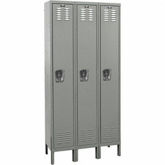 Hallowell - 3 Door, 1 Tier, Premium Wardrobe Lockers - USA Tool & Supply