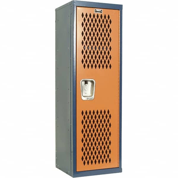 Hallowell - 1 Door, 1 Tier, Heavy-Duty Ventilated Wardrobe & Box Lockers - USA Tool & Supply