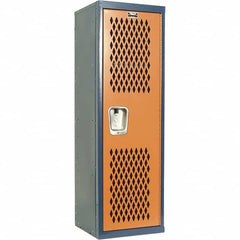 Hallowell - 1 Door, 1 Tier, Heavy-Duty Ventilated Wardrobe & Box Lockers - USA Tool & Supply