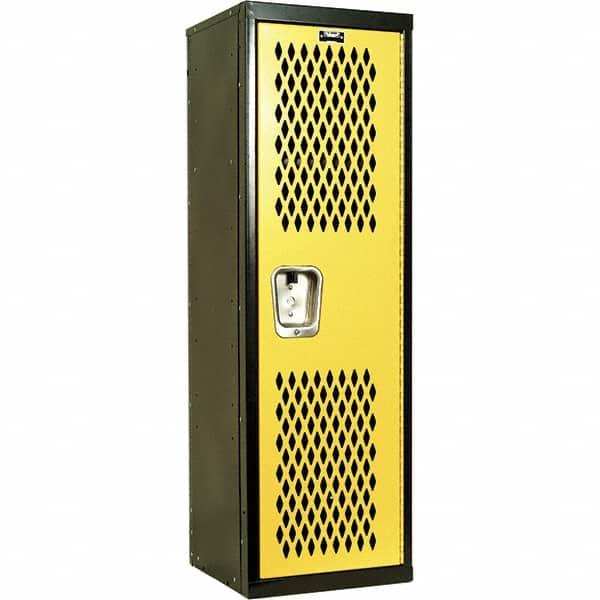 Hallowell - 1 Door, 1 Tier, Heavy-Duty Ventilated Wardrobe & Box Lockers - USA Tool & Supply