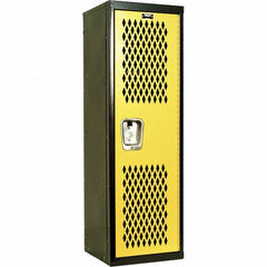 Hallowell - 1 Door, 1 Tier, Heavy-Duty Ventilated Wardrobe & Box Lockers - USA Tool & Supply