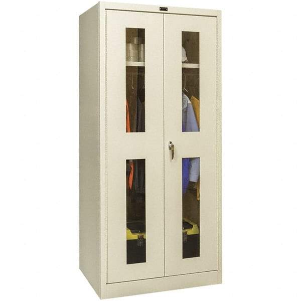 Hallowell - 1 Shelf Wardrobe Storage Cabinet - Steel, 48" Wide x 18" Deep x 78" High, Tan - USA Tool & Supply