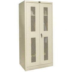 Hallowell - 1 Shelf Wardrobe Storage Cabinet - Steel, 36" Wide x 18" Deep x 78" High, Tan - USA Tool & Supply