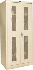 Hallowell - 1 Shelf Wardrobe Storage Cabinet - Steel, 36" Wide x 24" Deep x 78" High, Tan - USA Tool & Supply