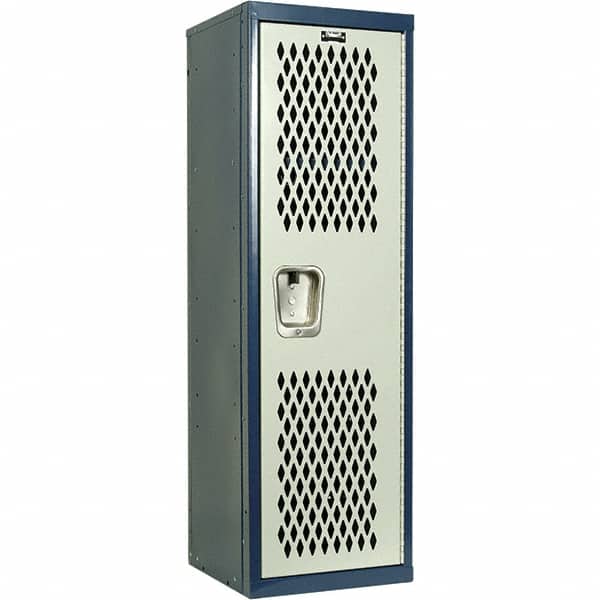 Hallowell - 1 Door, 1 Tier, Heavy-Duty Ventilated Wardrobe & Box Lockers - USA Tool & Supply