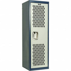 Hallowell - 1 Door, 1 Tier, Heavy-Duty Ventilated Wardrobe & Box Lockers - USA Tool & Supply