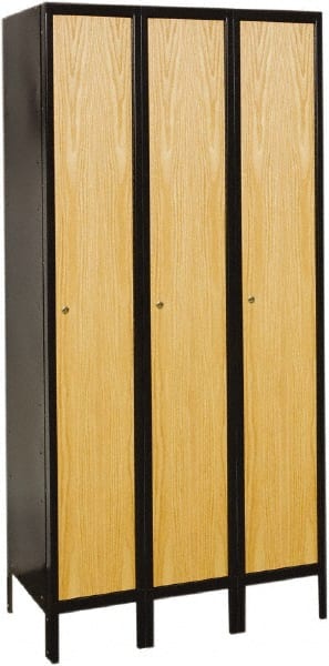 Hallowell - 3 Door, 1 Tier, Premium Wardrobe Lockers - USA Tool & Supply