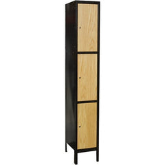 Hallowell - 3 Door, 3 Tier, Premium Wardrobe Lockers - USA Tool & Supply