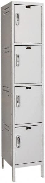 Hallowell - 4 Door, 4 Tier, Charging Station Locker - USA Tool & Supply