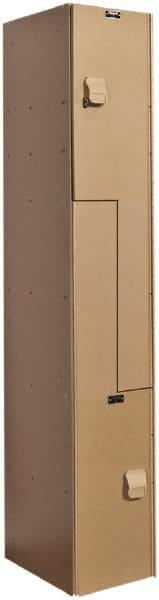 Hallowell - 2 Door, 2 Tier, Solid Plastic Z-Locker - USA Tool & Supply