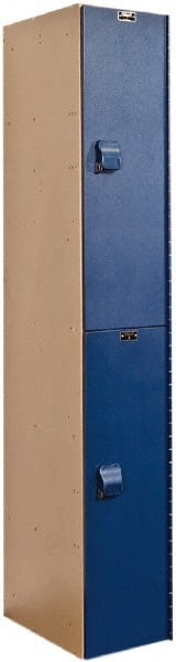 Hallowell - 2 Door, 2 Tier, Solid Plastic Locker - USA Tool & Supply