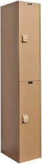 Hallowell - 2 Door, 2 Tier, Solid Plastic Locker - USA Tool & Supply
