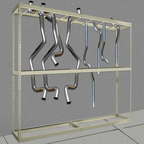 Hallowell - 3 Shelf Starter Open Steel Shelving - 750 Lb Capacity, 96" Wide x 120" High x 18" Deep, Tan - USA Tool & Supply