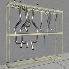 Hallowell - 3 Shelf Starter Open Steel Shelving - 750 Lb Capacity, 96" Wide x 120" High x 18" Deep, Tan - USA Tool & Supply