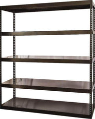 Hallowell - 5 Shelf Starter Solid Steel Waterfall Open Steel Shelving - 1 Lb Capacity, 72" Wide x 84" High x 24" Deep, Black - USA Tool & Supply