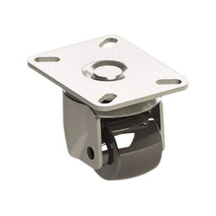 E.R. Wagner - 2" Diam x 1-3/4" Wide x 2-15/16" OAH Top Plate Mount Swivel Caster - Polyolefin, 200 Lb Capacity, 3-1/8 x 4-1/8" Plate - USA Tool & Supply