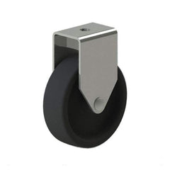 E.R. Wagner - 4" Diam x 1-1/4" Wide x 4-1/2" OAH Rigid Caster - Polyolefin, 255 Lb Capacity - USA Tool & Supply