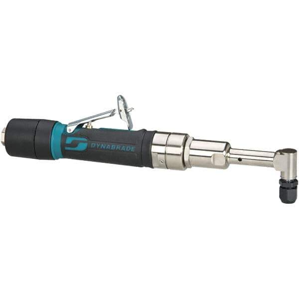 Dynabrade - 1/4" Collet, Angle Handle, Air Angle Die Grinder - 3,200 RPM, Rear Exhaust, 26 CFM, 0.4 hp, 90 psi, 1/4 NPT Inlet - USA Tool & Supply