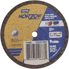 Norton - 3" Ceramic Cutoff Wheel - 0.035" Thick, 1/4" Arbor, Use with Angle Grinders - USA Tool & Supply