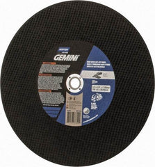 Norton - 14" Aluminum Oxide Cutoff Wheel - 1/8" Thick, 1" Arbor, Use with Die Grinders - USA Tool & Supply