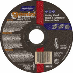 Norton - 7" Aluminum Oxide Cutoff Wheel - 0.045" Thick, 7/8" Arbor, Use with Die Grinders - USA Tool & Supply
