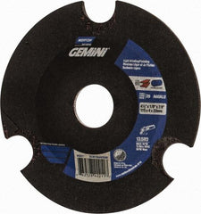 Norton - 60 Grit, 4-1/2" Wheel Diam, 1/8" Wheel Thickness, 7/8" Arbor Hole, Type 29 Depressed Center Wheel - Aluminum Oxide - USA Tool & Supply