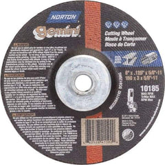 Norton - 36 Grit, 6" Wheel Diam, 1/8" Wheel Thickness, Type 27 Depressed Center Wheel - Aluminum Oxide - USA Tool & Supply