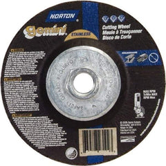 Norton - 36 Grit, 6" Wheel Diam, 3/32" Wheel Thickness, Type 27 Depressed Center Wheel - Aluminum Oxide - USA Tool & Supply