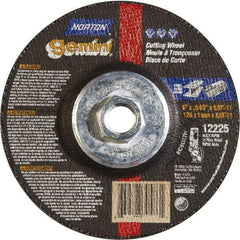 Norton - 46 Grit, 5" Wheel Diam, Type 27 Depressed Center Wheel - Aluminum Oxide - USA Tool & Supply