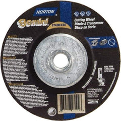 Norton - 36 Grit, 5" Wheel Diam, 3/32" Wheel Thickness, Type 27 Depressed Center Wheel - Aluminum Oxide - USA Tool & Supply