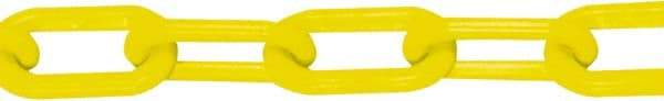PRO-SAFE - 50' Long x 2" Wide Plastic Chain - Yellow - USA Tool & Supply
