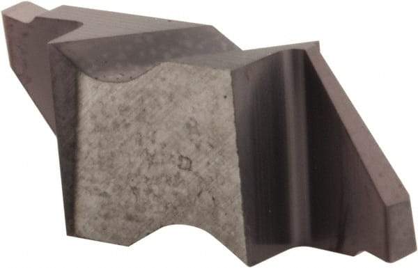 Hertel - 062IG Grade HC225, 1.57mm Cutting Width Carbide Grooving Insert - 0.11" Max Depth of Cut, Left Hand, .005 to .010" Corner Radius, TiAlN Finish - USA Tool & Supply