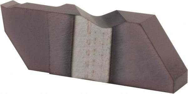 Hertel - 125IGD Grade HC225, 3.18mm Cutting Width Carbide Grooving Insert - 1/4" Max Depth of Cut, Right Hand, .005 to .010" Corner Radius, TiAlN Finish - USA Tool & Supply
