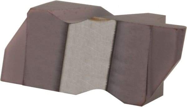 Hertel - 3047IR Grade HC225, 2.39mm Cutting Width Carbide Grooving Insert - 4.57mm Max Depth of Cut, Left Hand, 1.19mm Corner Radius, TiAlN Finish - USA Tool & Supply