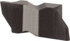 Tool-Flo - 0.375FLR Grade AC3, 1/16" Cutting Width Carbide Grooving Insert - 0.05" Max Depth of Cut, Right Hand, 1/32" Corner Radius, AlTiN Finish - USA Tool & Supply