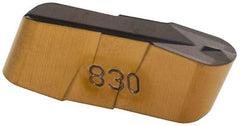 Iscar - 400200GIP E Grade IC830, 4mm Cutting Width Carbide Grooving Insert - 2mm Max Depth of Cut, Neutral, 2mm Corner Radius, TiAlN Finish - USA Tool & Supply