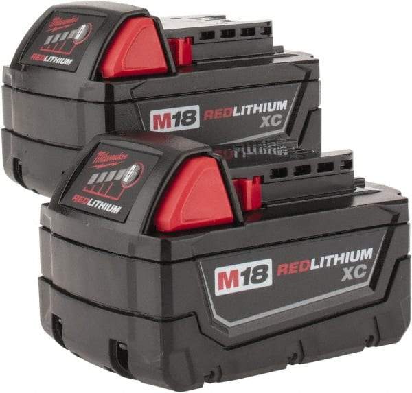 Milwaukee Tool - 18 Volt Lithium-Ion Power Tool Battery - 3 Ahr Capacity, 1 hr Charge Time, Series M18 XC RED - USA Tool & Supply