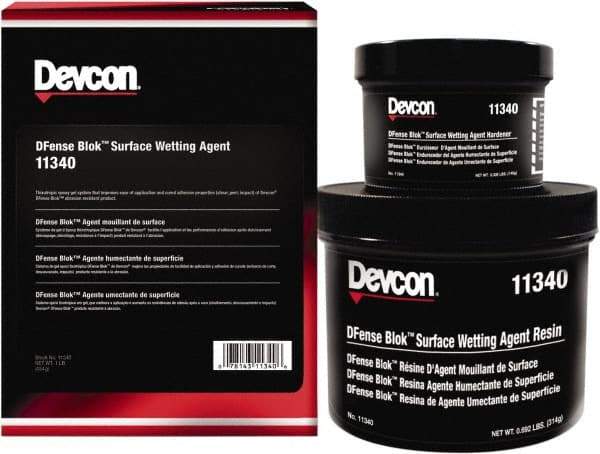 Devcon - 1 Lb Pail Two Part Epoxy - 15 min Working Time, 2,616 psi Shear Strength - USA Tool & Supply