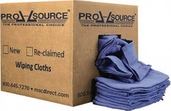 PRO-SOURCE - 25 Inch Long x 16 Inch Wide Virgin Cotton Rags - Blue, Huck, Lint Free, 10 Lbs. at 5 to 7 per Pound, Box - USA Tool & Supply