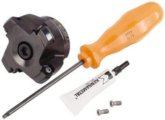Kennametal - 2" Cut Diam, 3/4" Arbor Hole, 4.42mm Max Depth of Cut, 30° Indexable Chamfer & Angle Face Mill - 5 Inserts, HNGJ 0604... Insert, Right Hand Cut, 5 Flutes, Through Coolant, Series Dodeka Mini HD - USA Tool & Supply