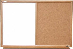 Ability One - 2" High x 37" Wide Combination Dry Erase and Natural Cork - Melamine, 52" Deep - USA Tool & Supply