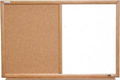 Ability One - 2" High x 26" Wide Combination Dry Erase and Natural Cork - Melamine, 40" Deep - USA Tool & Supply
