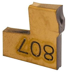 Iscar - TAG J IC807 Grade, 0.055" Cutting Width, Carbide Cutoff Insert - 0° Neutral Lead Angle, 0.0063" Cnr Rad, TiAlN Coated, Single End - USA Tool & Supply