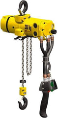Ingersoll-Rand - 275 Lb Load Limit, 10' Max Height Air Chain Hoist - 32 SCFM at 90 PSI, 43 FPM Lift Speed, 11-1/2" Min Headroom, Pendant Control - USA Tool & Supply