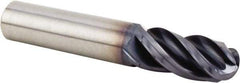 Kennametal - 1/2" Diam, 1-1/4" LOC, 4 Flute Solid Carbide Ball End Mill - TiAlN Finish, Single End, 3" OAL, 1/2" Shank Diam, Spiral Flute - USA Tool & Supply
