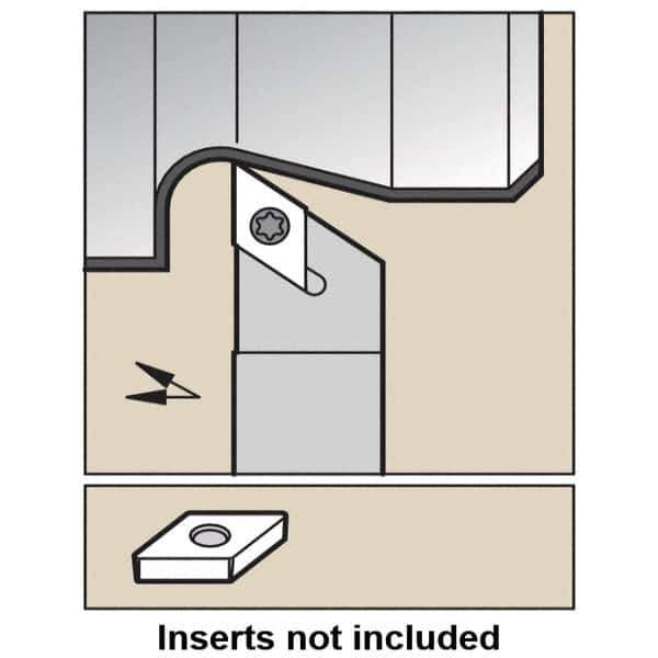 Kennametal - SDAC, Left Hand Cut, 0° Lead Angle, 12mm Shank Height x 12mm Shank Width, Neutral Rake Indexable Turning Toolholder - 150mm OAL, DC.. 11T3.. Insert Compatibility, Series Screw-On - USA Tool & Supply