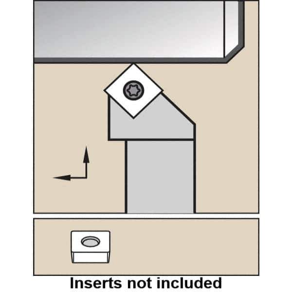 Kennametal - SSSC, Right Hand Cut, 45° Lead Angle, 16mm Shank Height x 16mm Shank Width, Neutral Rake Indexable Turning Toolholder - 100mm OAL, SC..120408 Insert Compatibility, Series SSSC - USA Tool & Supply
