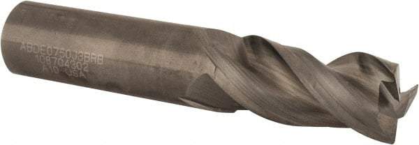 Kennametal - 3/4", 3 Flute, Single End, Solid Carbide, 0.03" Corner Radius End Mill - 4" OAL, 38° Helix, Right Hand Flute, 1-5/8" LOC, Right Hand Cut - USA Tool & Supply