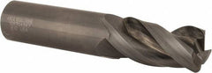 Kennametal - 1", 3 Flute, Single End, Solid Carbide, 0.12" Corner Radius End Mill - 5" OAL, 38° Helix, Right Hand Flute, 2" LOC, Right Hand Cut - USA Tool & Supply