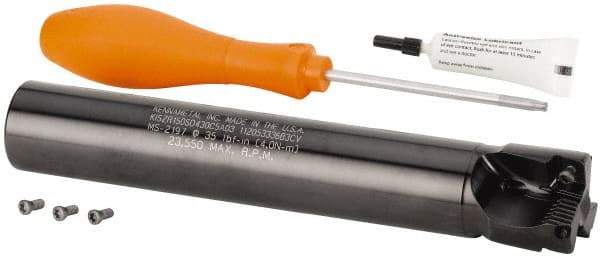 Kennametal - 1-1/2" Cut Diam, 11mm Max Depth of Cut, 1-1/4" Shank Diam,Indexable Plunge End Mill - Straight Shank, SD.T 43.. Insert Style, Through Coolant, Series Z-Axis - USA Tool & Supply
